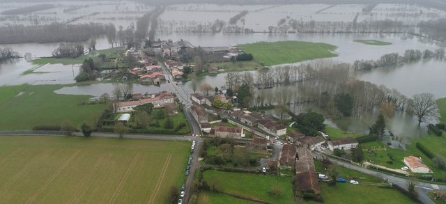 Vue aérienne St James inondé