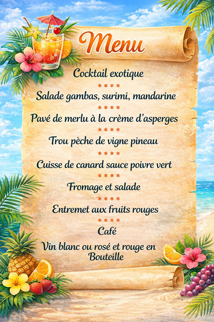 menu repas dansant automne