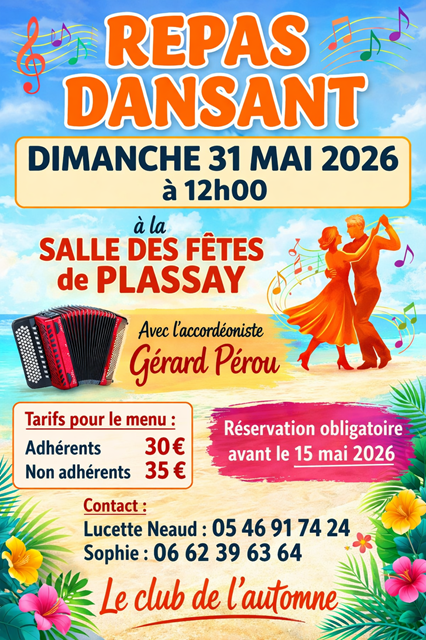 repas dansant 26 avril club automne